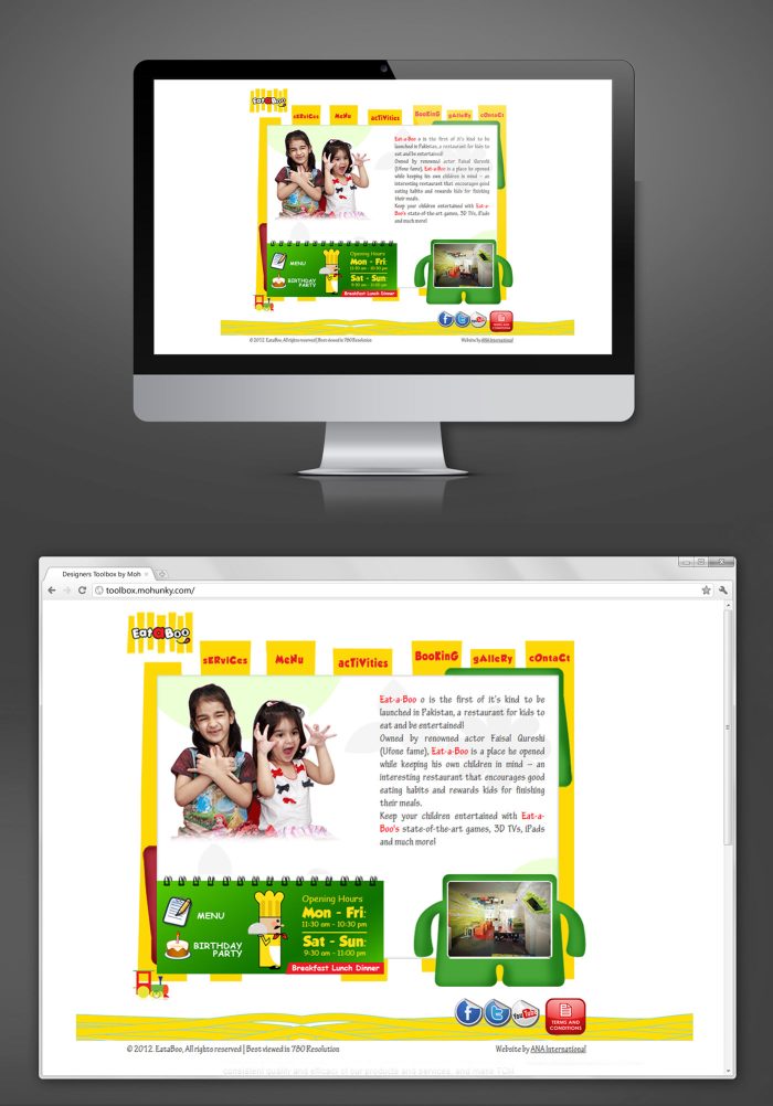 web design for Eat-a-Boo - a dream project by Faisal Qureshi ( ufone Fame )